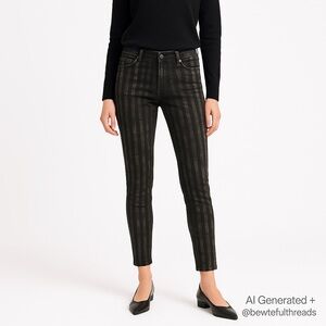 Annette Görtz EU 42 / US 10 Black Patterned Skinny Jeans Minimalist Avant-Garde